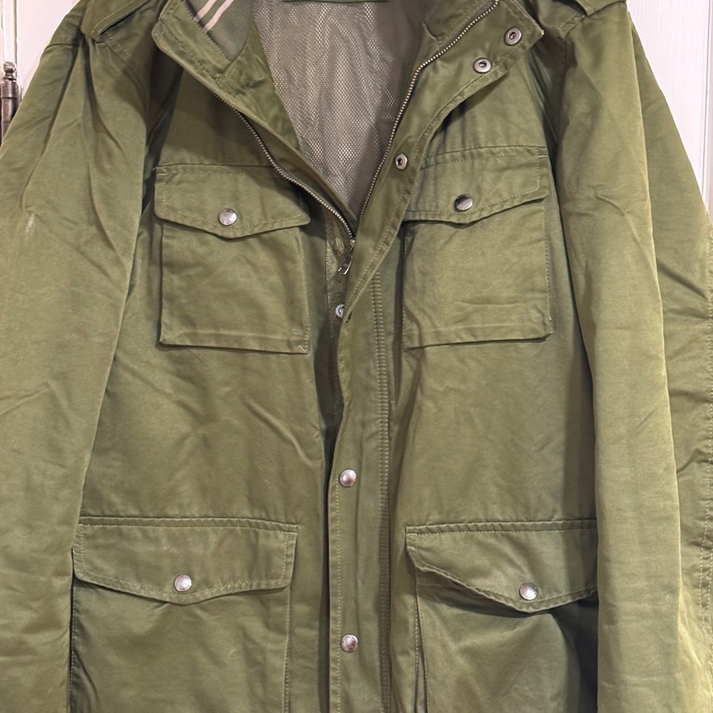 Banana Republic field jacket in a versatile military olive green.